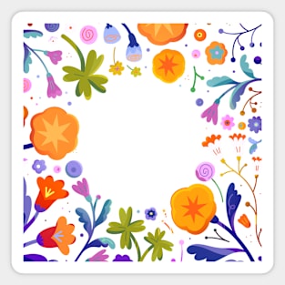 Beautiful Colorful Flower Frame Magnet